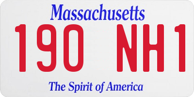 MA license plate 190NH1