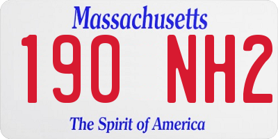 MA license plate 190NH2
