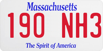 MA license plate 190NH3