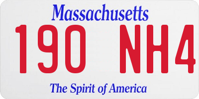 MA license plate 190NH4