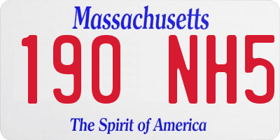MA license plate 190NH5