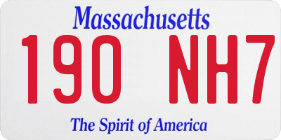 MA license plate 190NH7