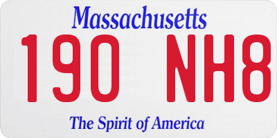 MA license plate 190NH8