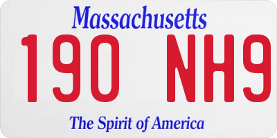MA license plate 190NH9