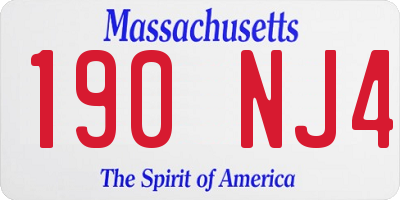 MA license plate 190NJ4
