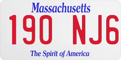 MA license plate 190NJ6