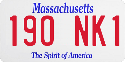 MA license plate 190NK1