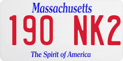 MA license plate 190NK2