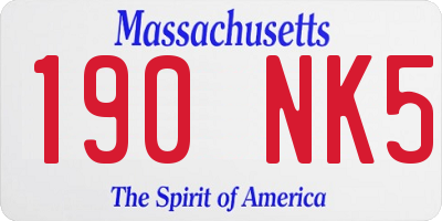 MA license plate 190NK5