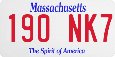 MA license plate 190NK7