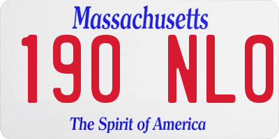 MA license plate 190NL0