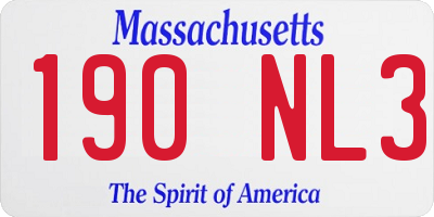 MA license plate 190NL3