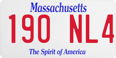 MA license plate 190NL4