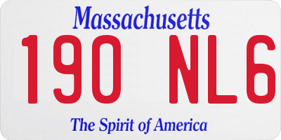 MA license plate 190NL6