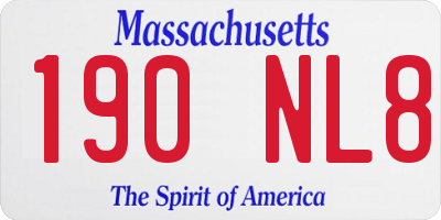 MA license plate 190NL8