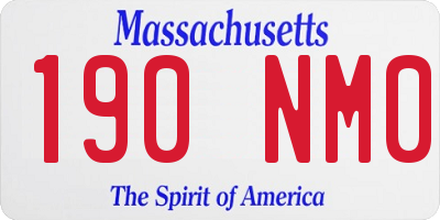 MA license plate 190NM0