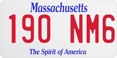 MA license plate 190NM6