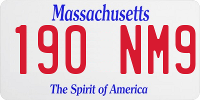 MA license plate 190NM9