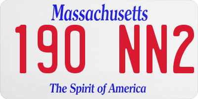 MA license plate 190NN2