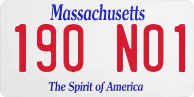 MA license plate 190NO1