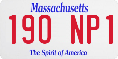 MA license plate 190NP1