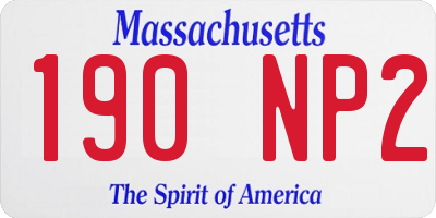 MA license plate 190NP2