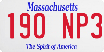MA license plate 190NP3