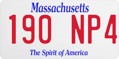 MA license plate 190NP4