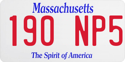 MA license plate 190NP5