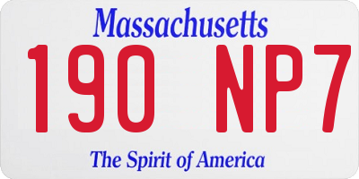 MA license plate 190NP7