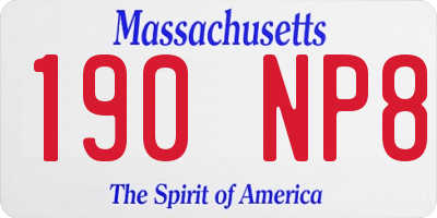 MA license plate 190NP8