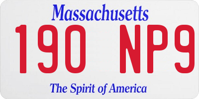 MA license plate 190NP9