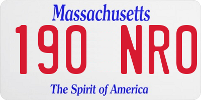 MA license plate 190NR0