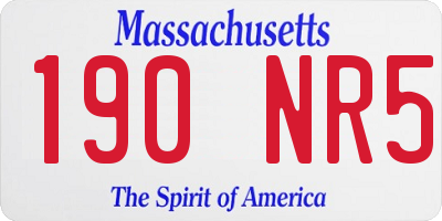MA license plate 190NR5