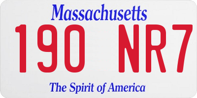 MA license plate 190NR7