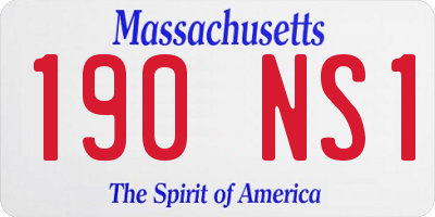 MA license plate 190NS1