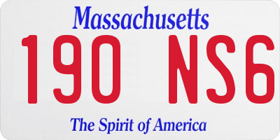 MA license plate 190NS6