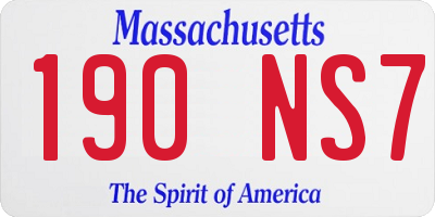 MA license plate 190NS7