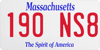 MA license plate 190NS8