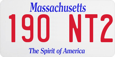 MA license plate 190NT2