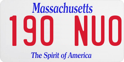 MA license plate 190NU0