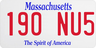 MA license plate 190NU5