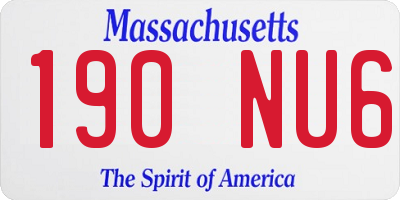 MA license plate 190NU6