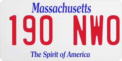 MA license plate 190NW0