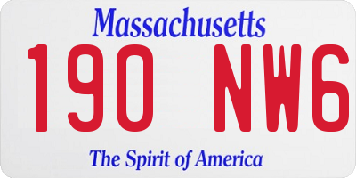 MA license plate 190NW6