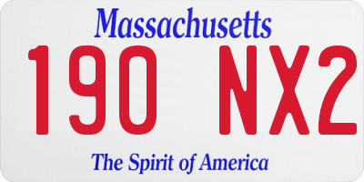 MA license plate 190NX2