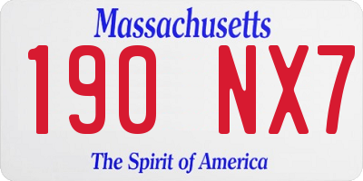 MA license plate 190NX7