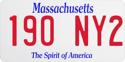 MA license plate 190NY2