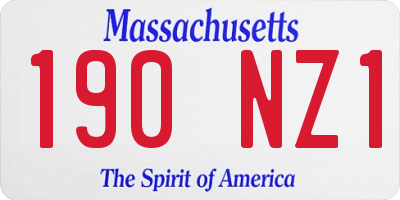 MA license plate 190NZ1