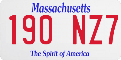 MA license plate 190NZ7